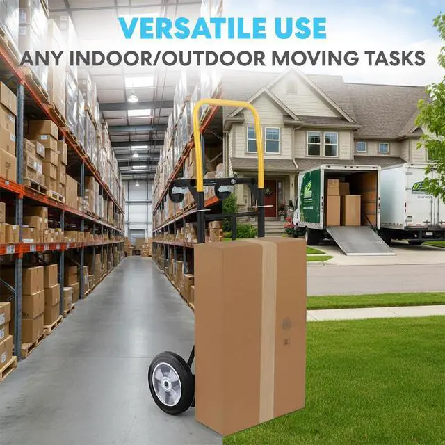 Alt view image 5 of 6 - 2 in 1 Convertible Hand Truck and Dolly, 800LBS Heavy-Duty Moving Dolly Cart with 10" Flat Free Rubber Wheels & Handle
