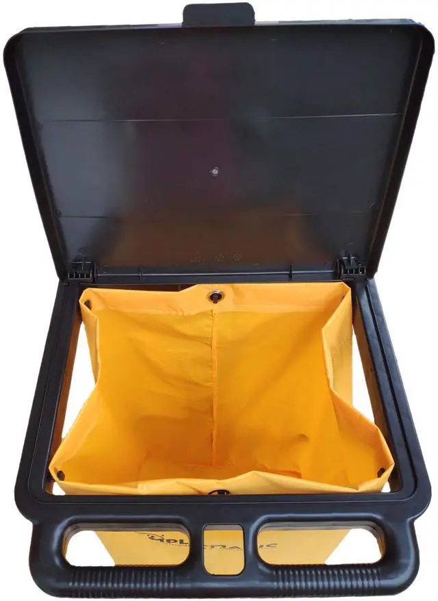 Alt view image 5 of 5 - Janitorial Cart, 330 lbs Capacity 3-Shelf Commercial Housekeeping Cleaning Cart on Wheels, 25 Gallon Bag with Lid Stable, Smooth Movement