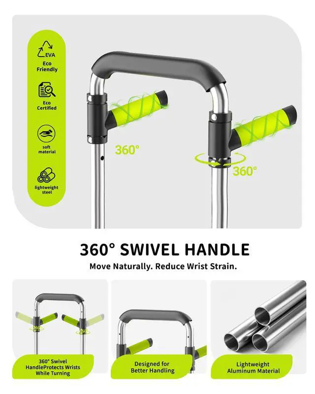 Alt view image 7 of 7 - Folding Hand Truck and Dolly,309 lb Capacity Aluminum Portable Cart with Telescoping Handle and PP+EVA Wheels