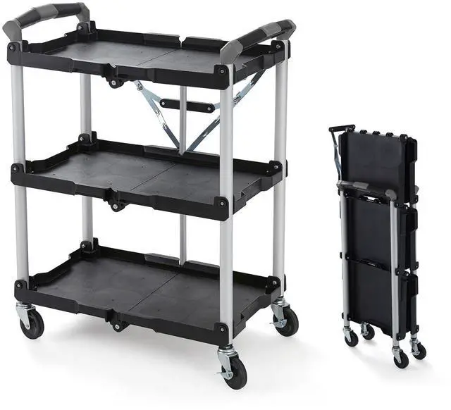 Main image of 85-188 Pack-N-Roll Folding Collapsible Service Cart, 150LB Capacity, Black