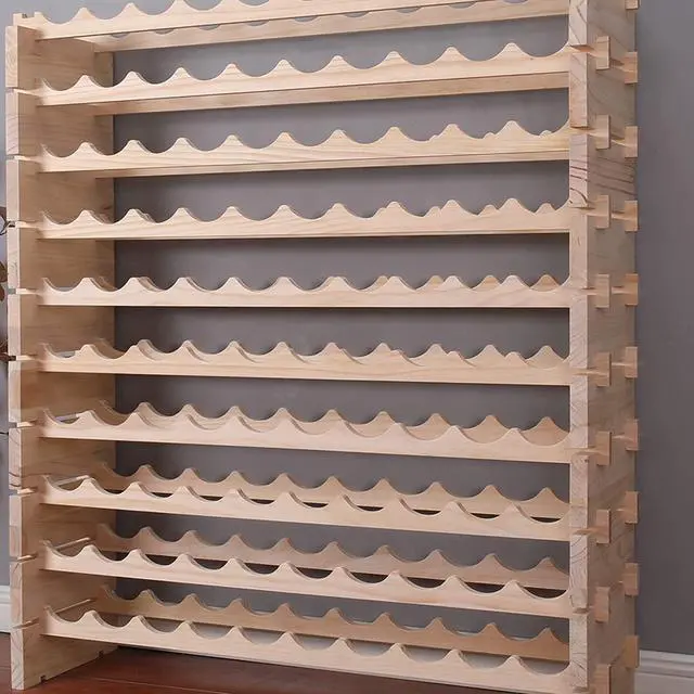 Alt view image 2 of 7 - Wine Rack Cabinet Freestanding for Floor Wooden Stackable Storage Modular countertop Wood Wine Holder (120bottle)