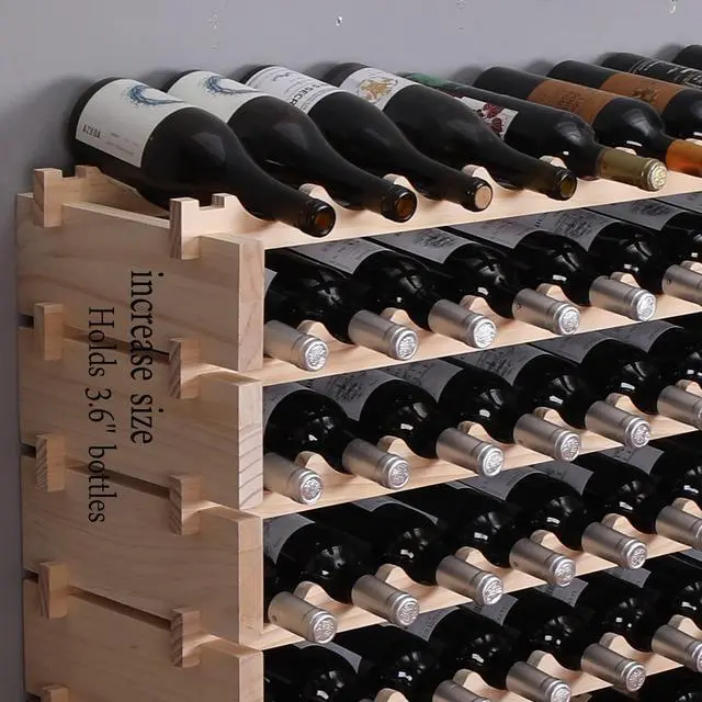 Alt view image 5 of 7 - Wine Rack Cabinet Freestanding for Floor Wooden Stackable Storage Modular countertop Wood Wine Holder (120bottle)