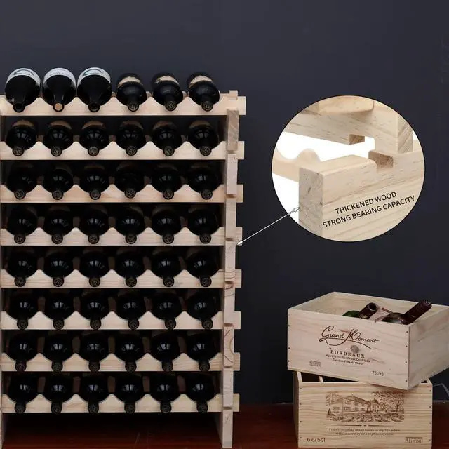 Alt view image 6 of 7 - Wine Rack Cabinet Freestanding for Floor Wooden Stackable Storage Modular countertop Wood Wine Holder (120bottle)