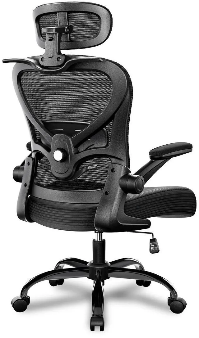 Main image of Ergonomic Office Chair with Headrest 3D, Mesh Office Desk Chair with Adjustable Lumbar Support, Computer Chair with Flip up Armrests, 350LBS Capacity - Design for Home/Offices - Black