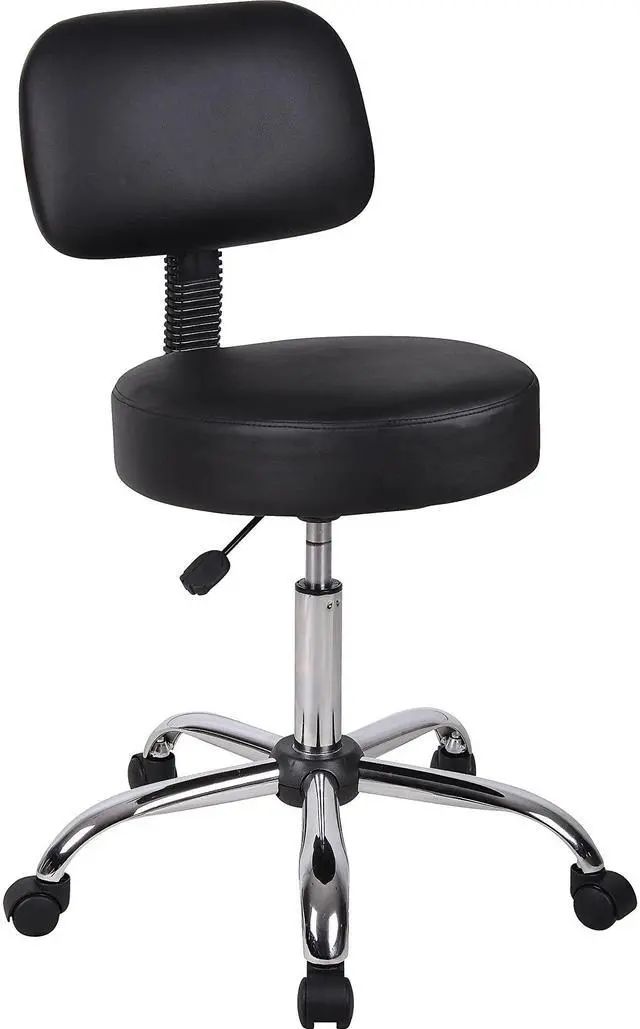 Main image of B245-BK Be Well Medical Spa Stool with Back, Black