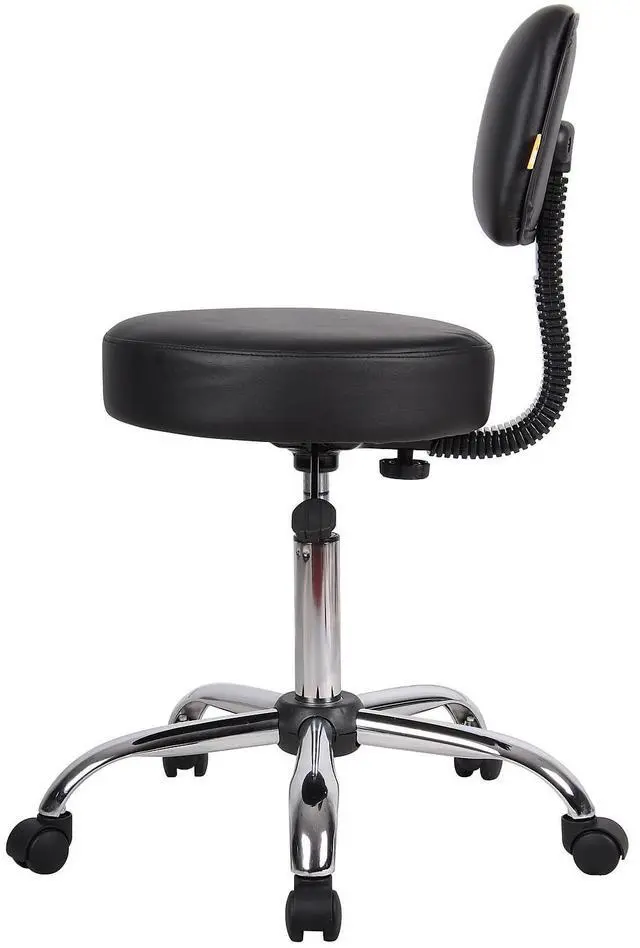 Alt view image 6 of 7 - B245-BK Be Well Medical Spa Stool with Back, Black