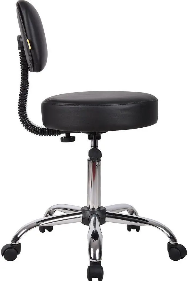 Alt view image 5 of 7 - B245-BK Be Well Medical Spa Stool with Back, Black