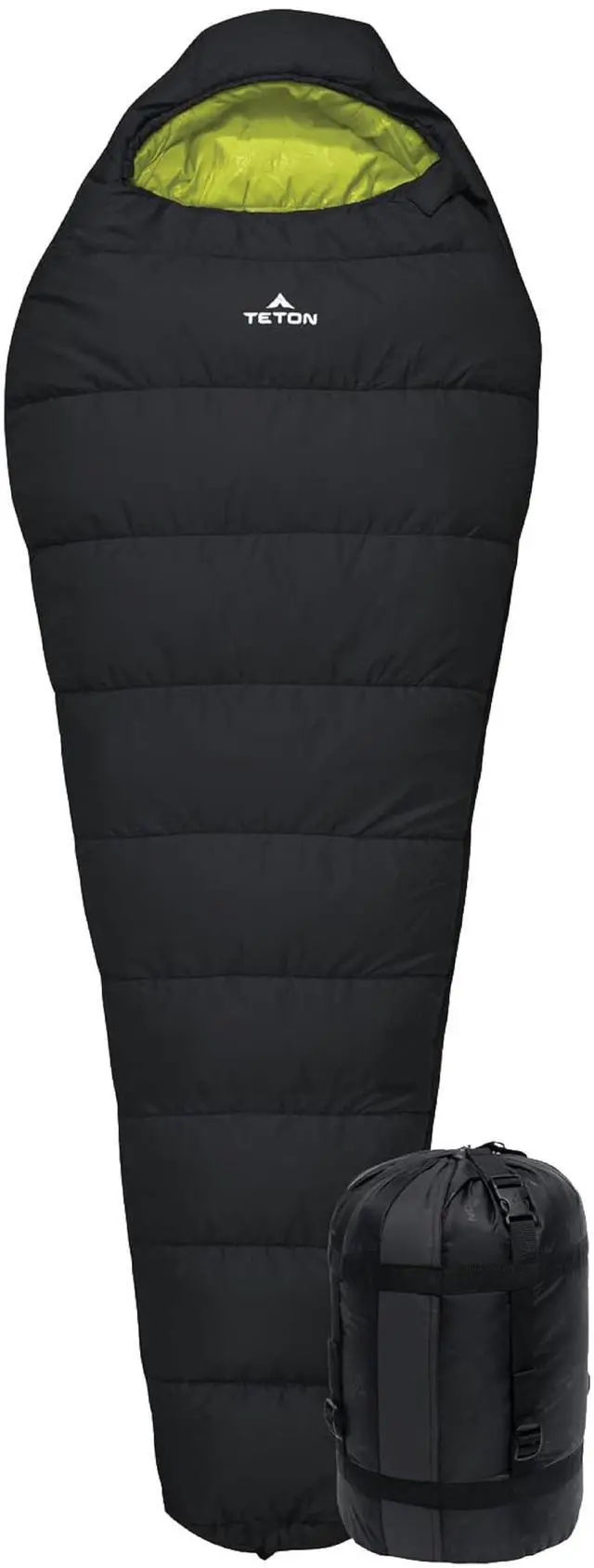 Main image of Teton LEEF Lightweight Mummy Sleeping Bag Perfect for Camping, Hiking, and Backpacking; Cold Weather Option, Compression Sack Included - Black & Sage, 0F