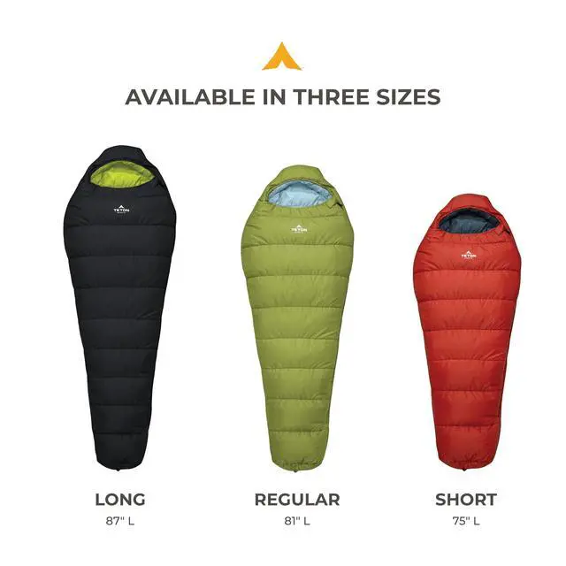 Alt view image 3 of 6 - Teton LEEF Lightweight Mummy Sleeping Bag Perfect for Camping, Hiking, and Backpacking; Cold Weather Option, Compression Sack Included - Black & Sage, 0F