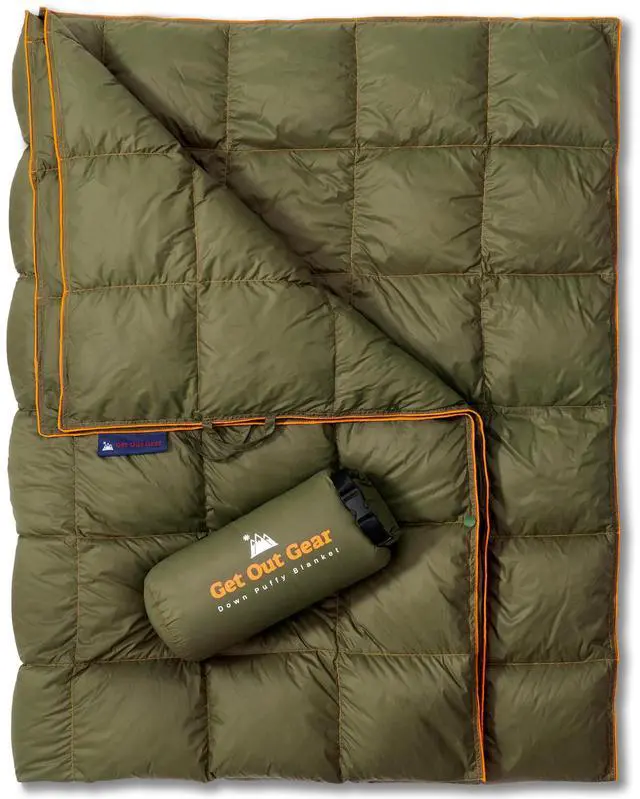 Main image of Mega Puffy Down Blanket (Olive)