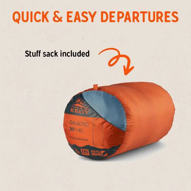 Alt view image 7 of 7 - Galactic Down 30 Degree Sleeping Bag, 550 Fill Power RDS Trackable Down, Backpacking and Camping, Zip Together for 2P Sleeping Bag (Rooibos Tea)