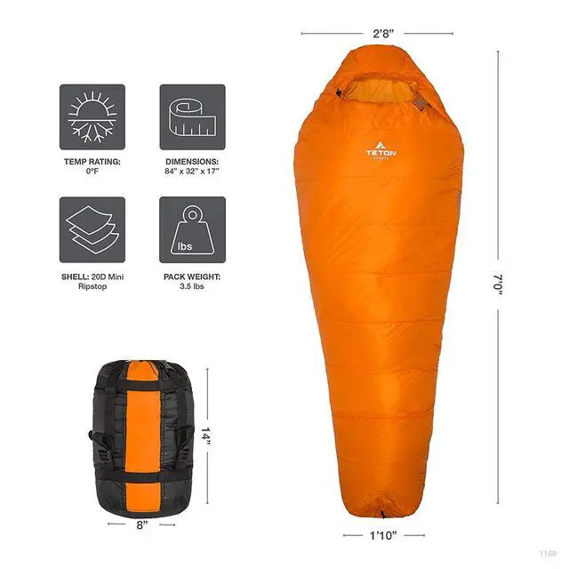Alt view image 4 of 7 - Altos-S 0 Degree Sleeping Bag for Adults; Lightweight Warm Mummy Sleeping Bag for Camping, Hiking, Backpacking