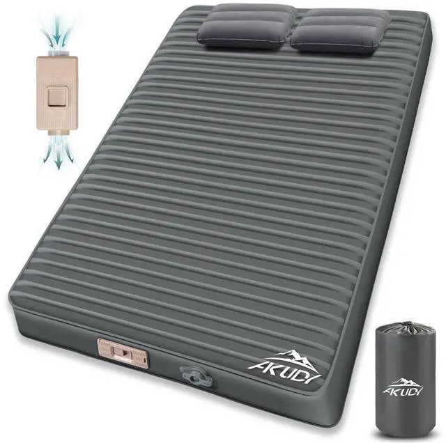 Main image of Double Self-Inflating Sleeping Pad with Built-in Electric Pump, 3.15" Ultra-Thick Memory Foam, Camping Mattress for 2 Person, R-Value 9.5