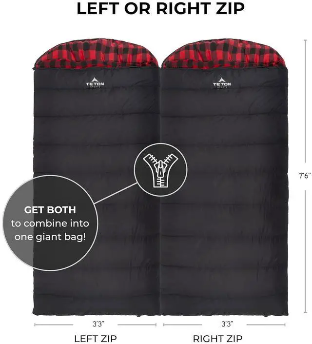 Alt view image 2 of 7 - Celsius XXL, 0 Degree Sleeping Bag with Compression Sack, Right Zipper, and SuperLoft Elite Material for Camping and Base Camp, Black