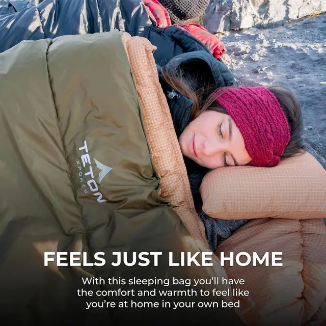Alt view image 6 of 7 - Celsius XXL, 0 Degree Sleeping Bag with Compression Sack, Right Zipper, and SuperLoft Elite Material for Camping and Base Camp, Black