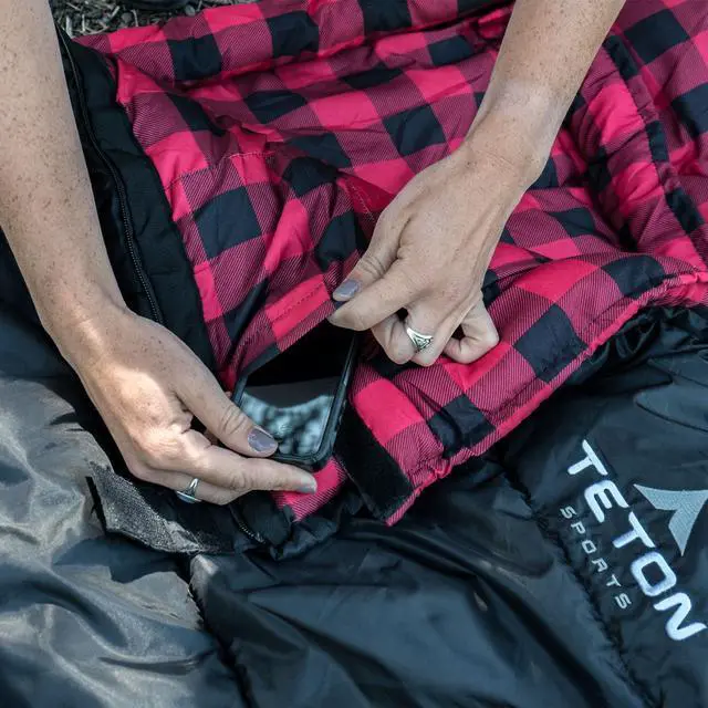 Alt view image 7 of 7 - Celsius XXL, 0 Degree Sleeping Bag with Compression Sack, Right Zipper, and SuperLoft Elite Material for Camping and Base Camp, Black