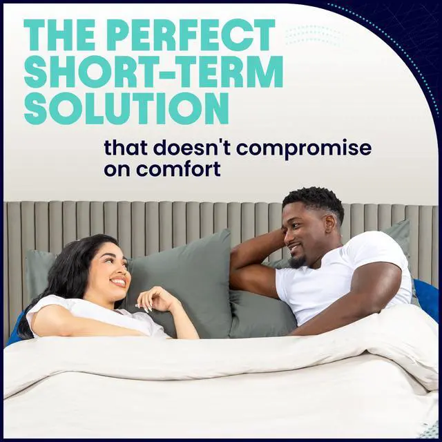 Alt view image 7 of 7 - Queen Air Mattress with Built in Pump - 15" Luxury Size Self-Inflating Blow Up Mattress with Neck Support - Inflatable Air Bed for Portable Travel & Home Use (Blue/White)