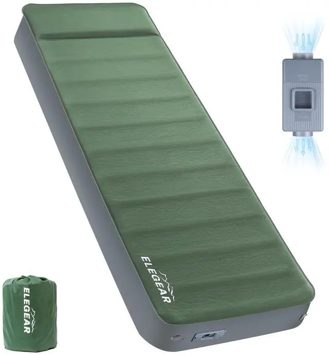 Main image of CumbreX Air & Foam Self Inflating Sleeping Pad, Built-in Electric Pump 4" Ultra-Thick Memory Foam Camping Mattress with Pillow Camping Pad 4-Season R-value 9.5 Camp Mat for Traveling - Single