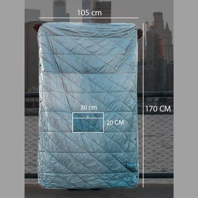 Alt view image 2 of 7 - Layover Travel Blanket Ultra-Light Compact Blanket for Camping and Outdoor Adventures - Down Alternative Portable Travel Blanket for Layovers & Road Trips (Blue)