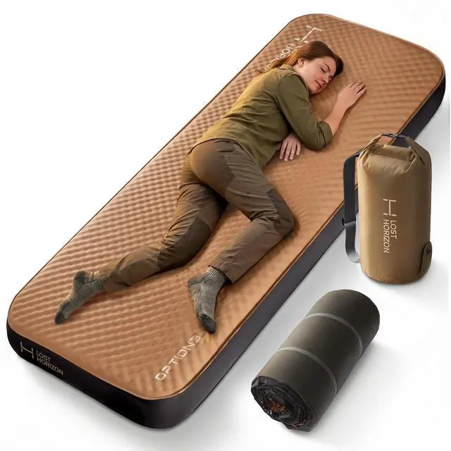 Main image of Air & Foam Camping Mattress, Self-Inflating Sleeping Pad, 4.5" Thick, with Pump Sack, Single