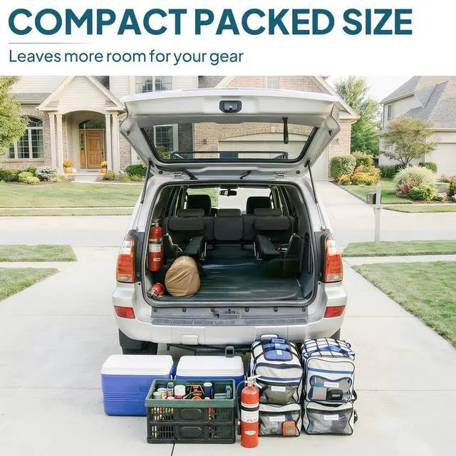 Alt view image 6 of 7 - Air & Foam Camping Mattress, Self-Inflating Sleeping Pad, 4.5" Thick, with Pump Sack, Single