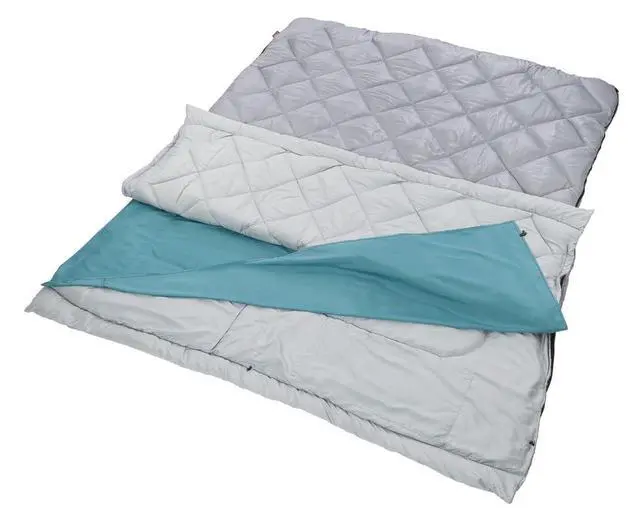 Alt view image 3 of 5 - 45°F Double Sleeping Bag, Queen Size XL Tandem Sleep Sack with Big & Tall Design, Zips Apart into 2 Sleeping Bags, Machine Washable