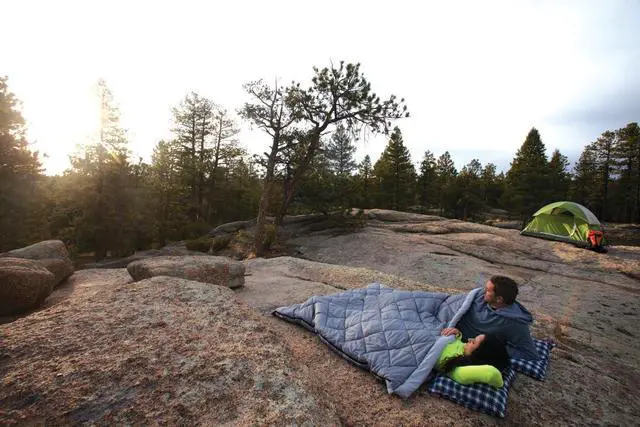 Alt view image 5 of 5 - 45°F Double Sleeping Bag, Queen Size XL Tandem Sleep Sack with Big & Tall Design, Zips Apart into 2 Sleeping Bags, Machine Washable