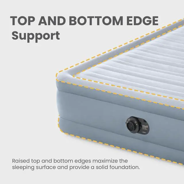 Alt view image 7 of 7 - 64449ED Dura-Beam Deluxe Plush Air Mattress with Headboard: Fiber-Tech - Queen Size - Built-in Electric Pump - 18in Bed Height - 600lb Weight Capacity
