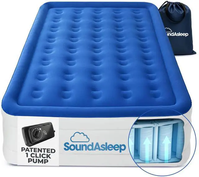 Main image of Dream Series Luxury Air Mattress with ComfortCoil Technology & Built-in High Capacity Pump for Home & Camping- Double Height, Adjustable, Inflatable Blow Up, Portable - Queen Size