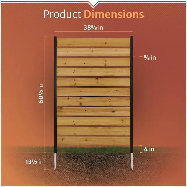 Alt view image 3 of 6 - Concord Cedar Wood Privacy Screen, 5ft H x 3.2ft W, 1 Panel
