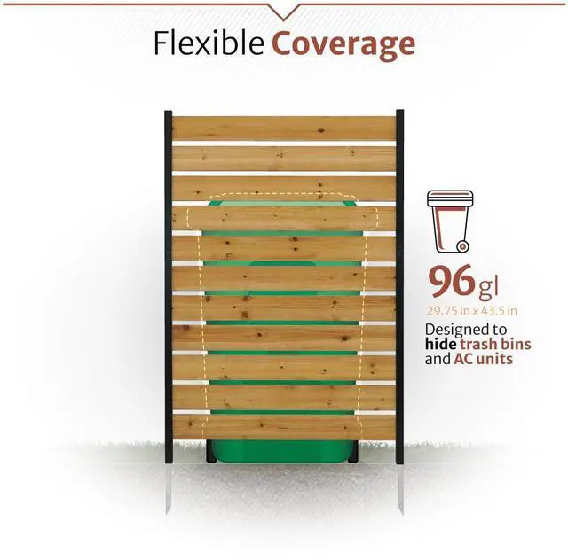 Alt view image 4 of 6 - Concord Cedar Wood Privacy Screen, 5ft H x 3.2ft W, 1 Panel
