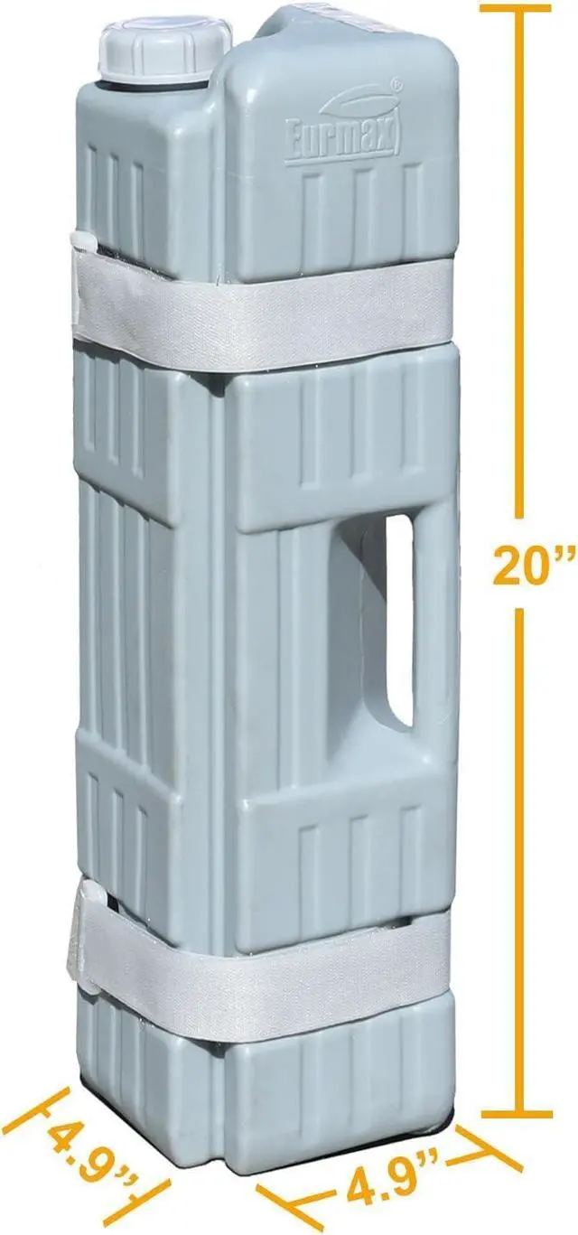 Alt view image 2 of 6 - USA 4-Pack Universal Upgraded Commercial Canopy Weights - Leg Weight Bottles for Pop Up Canopy Tents,Gazebos&Shelters - Easy Wrap-Around Hook&Loop Installation,Multi-Fill:Water,Sand,Gravel&More
