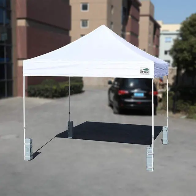 Alt view image 6 of 6 - USA 4-Pack Universal Upgraded Commercial Canopy Weights - Leg Weight Bottles for Pop Up Canopy Tents,Gazebos&Shelters - Easy Wrap-Around Hook&Loop Installation,Multi-Fill:Water,Sand,Gravel&More