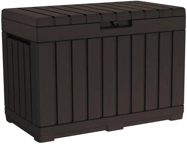 Main image of Kentwood 50 Gallon Resin Deck Box-Organization and Storage for Patio Cushions, Throw Pillows and Garden Tools, Brown