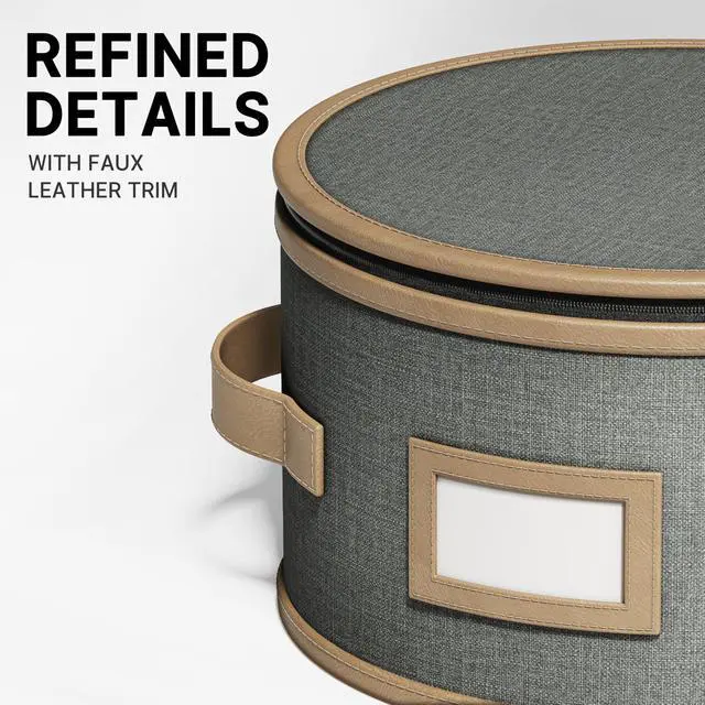 Alt view image 4 of 7 - Hard Shell China Storage Containers 8 Piece Set for Storing Dinner Plates, Salad Plates, Mugs, Quilted Dividers for Safe Moving and Seasonal Storage, Grey