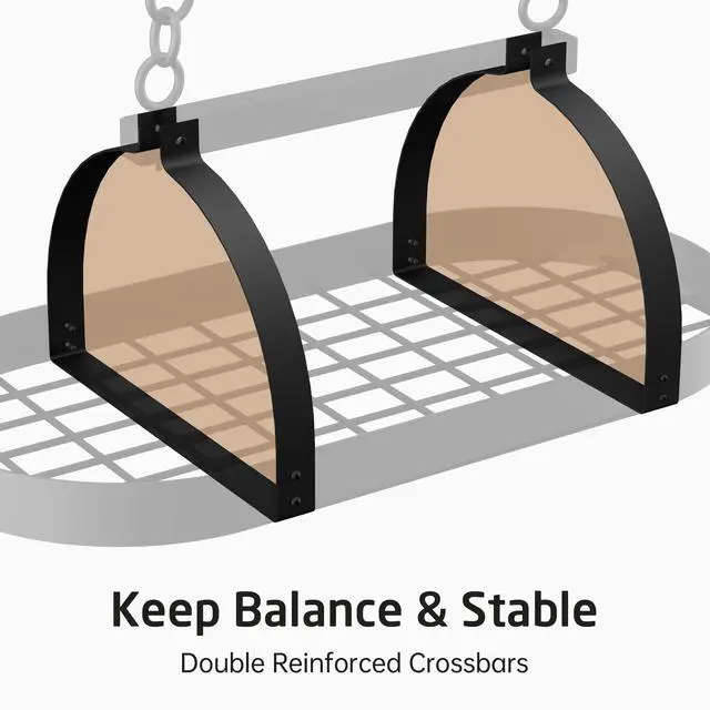 Alt view image 4 of 7 - Ceiling Pot Rack 34-Inch Hanging Pot Rack for Kitchen Oval Pot and Pan Rack Matte Black Pot Hanger with 20 S Hooks (For 16" and 24" Joist), KUR221S85-BK