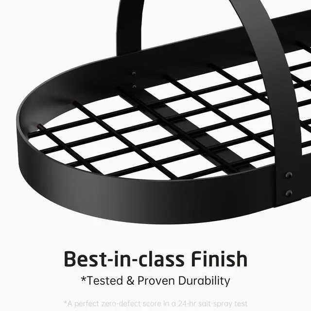 Alt view image 6 of 7 - Ceiling Pot Rack 34-Inch Hanging Pot Rack for Kitchen Oval Pot and Pan Rack Matte Black Pot Hanger with 20 S Hooks (For 16" and 24" Joist), KUR221S85-BK