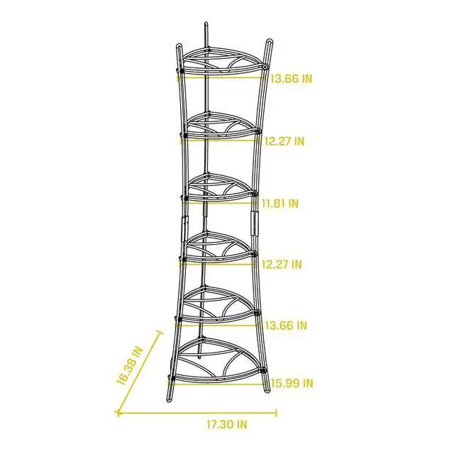 Alt view image 5 of 5 - Cookware Storage Tower - 6-Tier - Multi-Tier Storage Rack for Cookware & Accessories - Space-Saving Organizer for Cast Iron, Lids & Kitchen Essentials - Matte Black