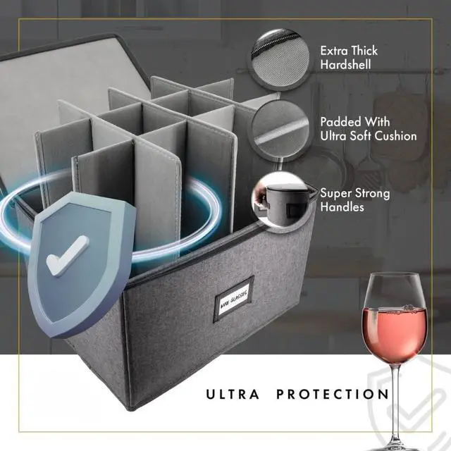 Alt view image 3 of 7 - 8pcs Hard Shell China Storage Containers, Mug Storage, Wine Glass, Utensils, & Plate Storage Containers with Lid, Heavy Duty Dinnerware Storage for Packing Plates, Glassware & Cutlery