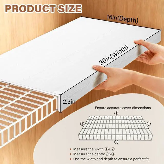 Alt view image 3 of 7 - Wire Rack Covers for Shelves, 30*16 PVC inch Wires Shelf Cover, Shelfs Covers for Wire Shelving, Easy to cut Install Wires Shelf 0.31-inch Thick Moisture Durable Shelfs Liner for Kitchen, Pantry White