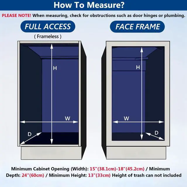 Alt view image 3 of 7 - Dual Pull Out Trash Can Under Cabinet with Soft-Close Slides, Heavy Duty Under Sink Trash Can Kit for Kitchen Sink, Laundry, Garbage Can Not Included, Requires 17" W X 24" D Cabinets