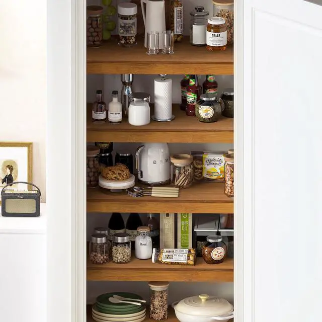Alt view image 6 of 7 - Wire Shelf Covers, Bamboo Wire Rack Covers for Pantry, Closet (4pcs, 24" W x 16" D)