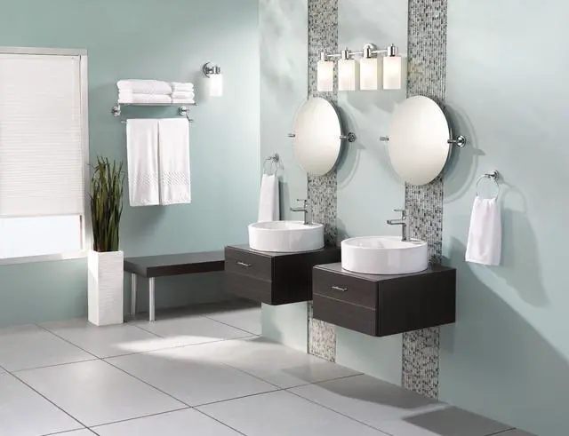Alt view image 3 of 7 - Iso Chrome 24-Inch Wide Bathroom Hotel-Style Towel Shelf with Towel Bar, DN0794CH