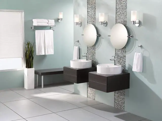 Alt view image 6 of 7 - Iso Chrome 24-Inch Wide Bathroom Hotel-Style Towel Shelf with Towel Bar, DN0794CH