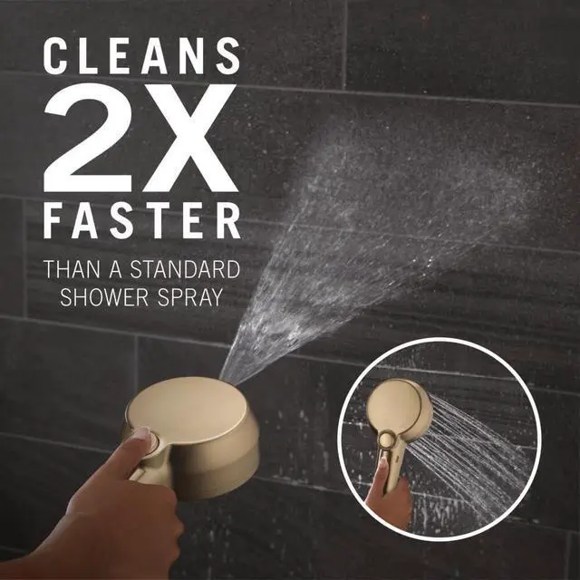 Alt view image 2 of 6 - 5-Setting In2ition 2-in-1 Dual Shower Head with Handheld High Pressure ProClean Spray, Brushed Gold Detachable Shower Head with Hose, 1.75 GPM Flow Rate, Champagne Bronze 75548CZ