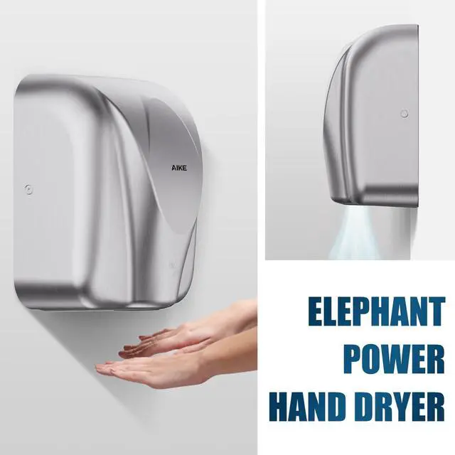 Alt view image 4 of 7 - Elephant Power Commercial Hand Dryer High Speed Auto Warm Wind, Brushed Stainless Steel Cover AC110V-130V Model AK2812