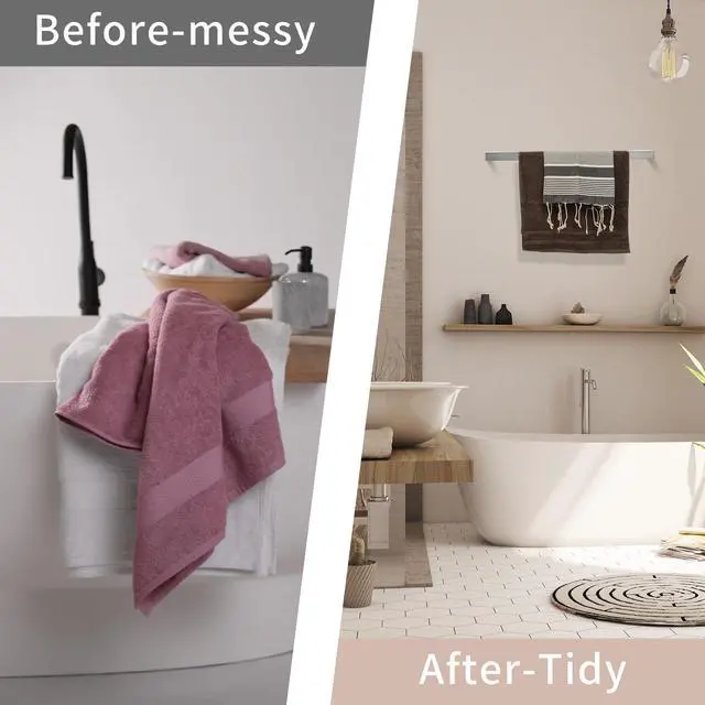 Alt view image 3 of 7 - 8 Piece Bathroom Accessories Set Stainless Steel,Bathroom Hardware Set Brushed Nickel Wall Mounted