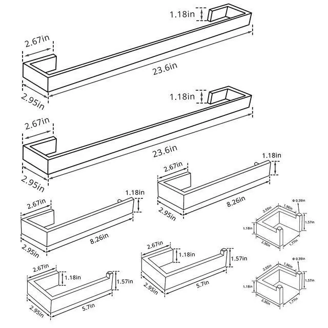 Alt view image 7 of 7 - 8 Piece Bathroom Accessories Set Stainless Steel,Bathroom Hardware Set Brushed Nickel Wall Mounted