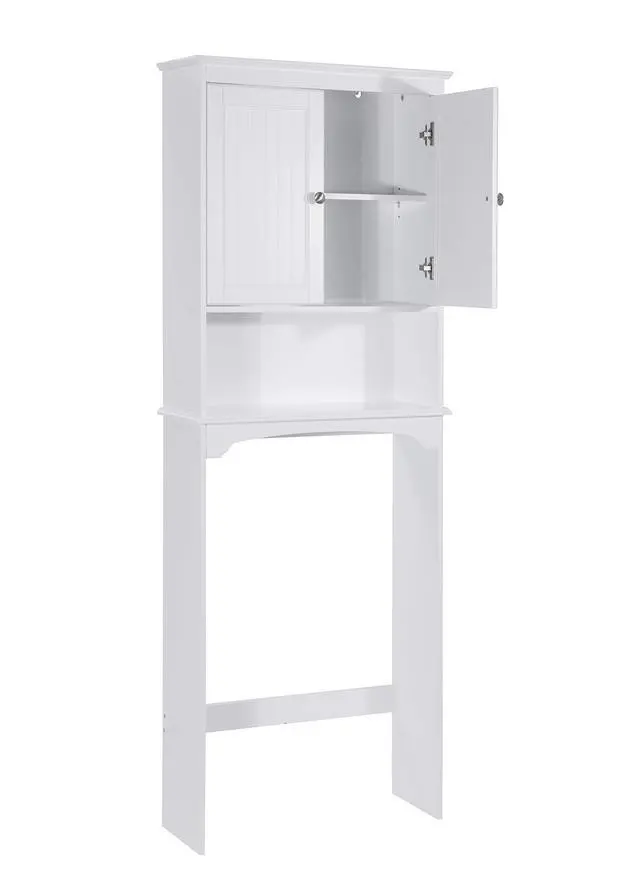 Alt view image 6 of 7 - Over The Toilet Storage Cabinet, Bathroom Shelf Over Toilet, Bathroom Storage Cabinet Organizer, White