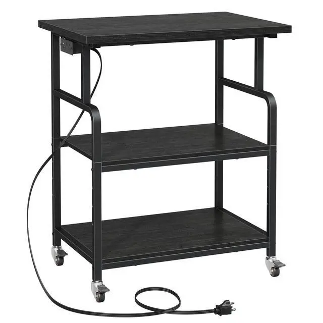 Main image of 3 Tier Large Printer Stand with Power Outlet/Adjustable Shelf